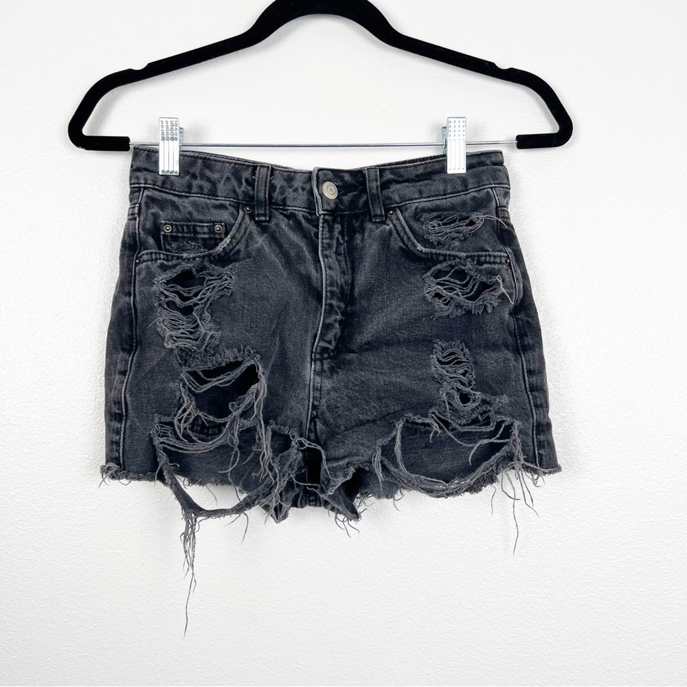 Top Shop Moto Distressed Cutoff Mom Denim Jean Shorts Sz‎ 6